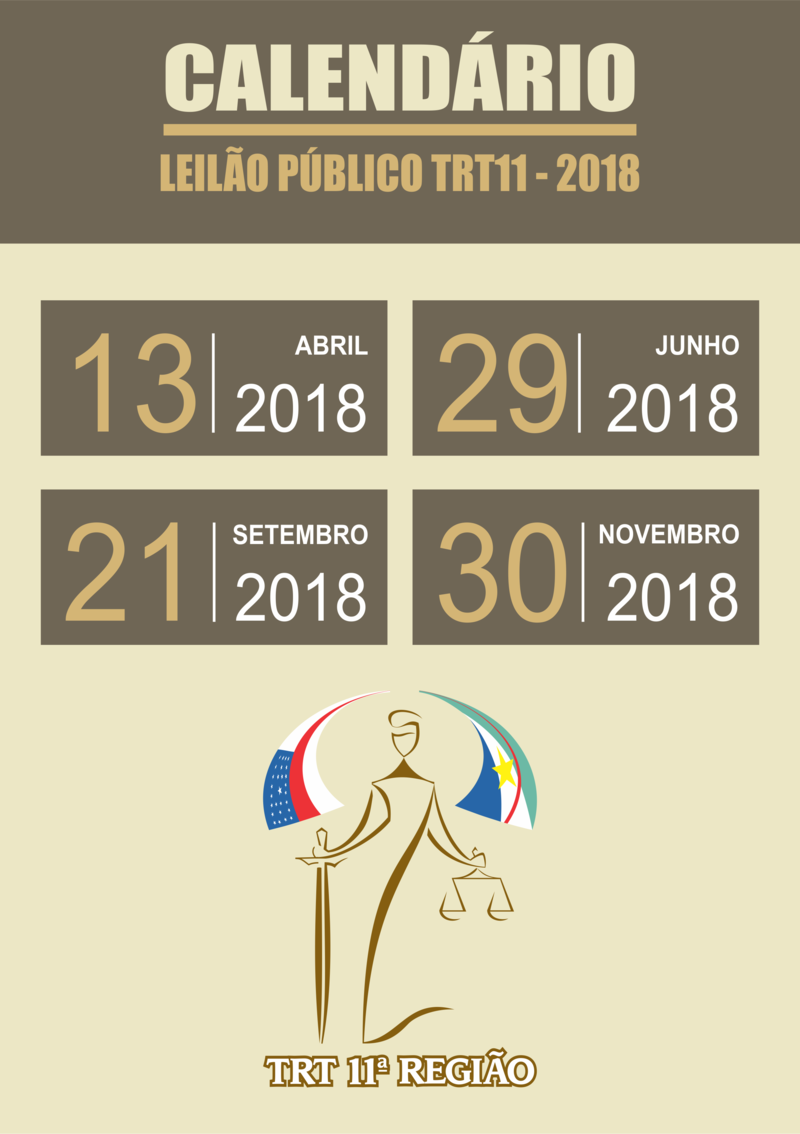 Calendario Leilão Público TRT11 2