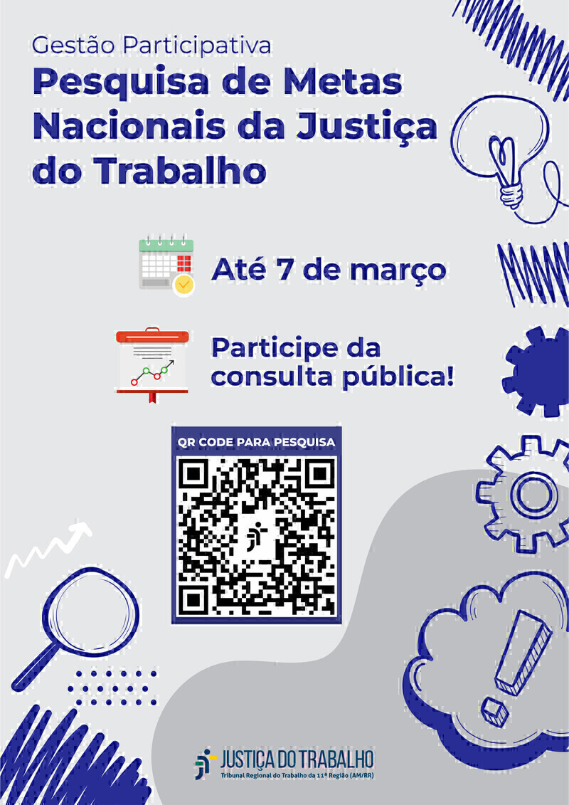CARTAZ Consulta Pública sobre Metas Nacionais da Justiça do Trabalho