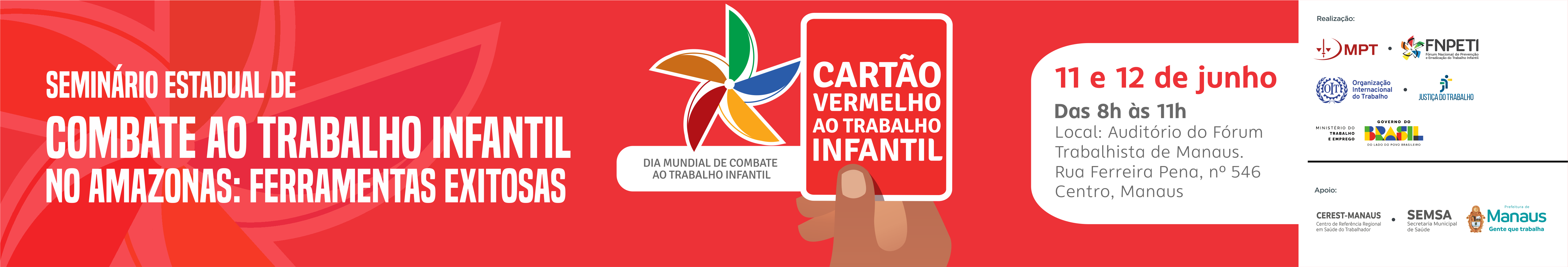 banner para Seminario Combate ao Trabalho Infantil 2026 
