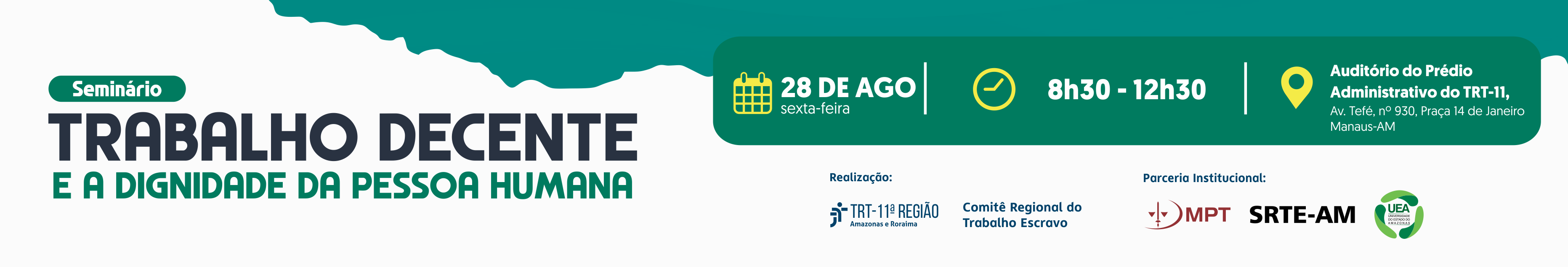 banner para Seminário Trabalho Decente